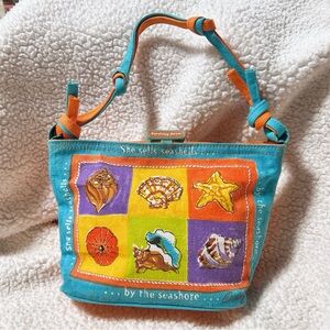 QUASBY Surviving Stress Seashells Bag - multi-coloured beachy tote
